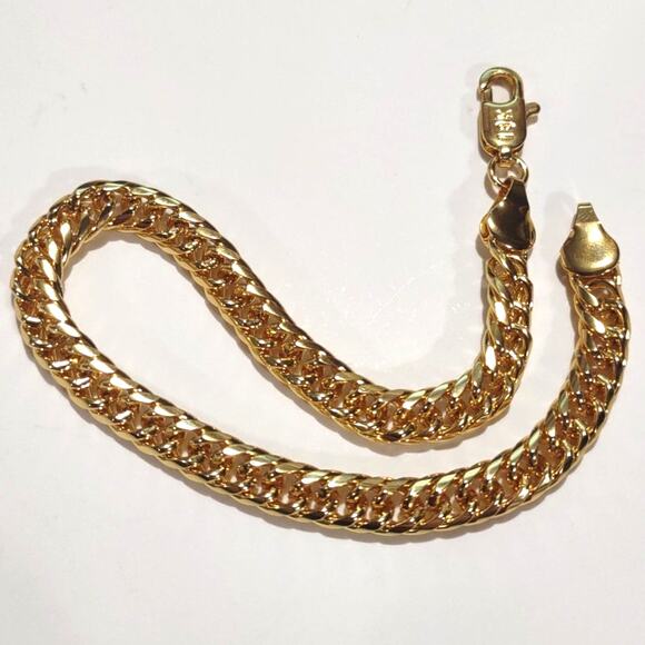 18k Gold Plated Bracelet Double Chain Christmas Birthday Anniversary Gift New!!